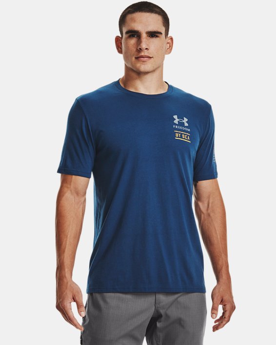 Men's UA Freedom By Sea T-Shirt, Blue, pdpMainDesktop image number 0